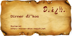 Dirner Ákos névjegykártya